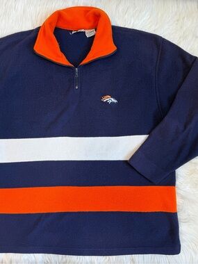 Vintage Denver Broncos Quarter Zip Iron Knights Athletics Fleece Pullover